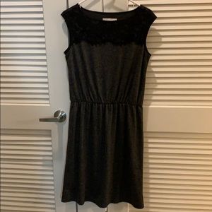 Black/gray Cotton and lace work dress